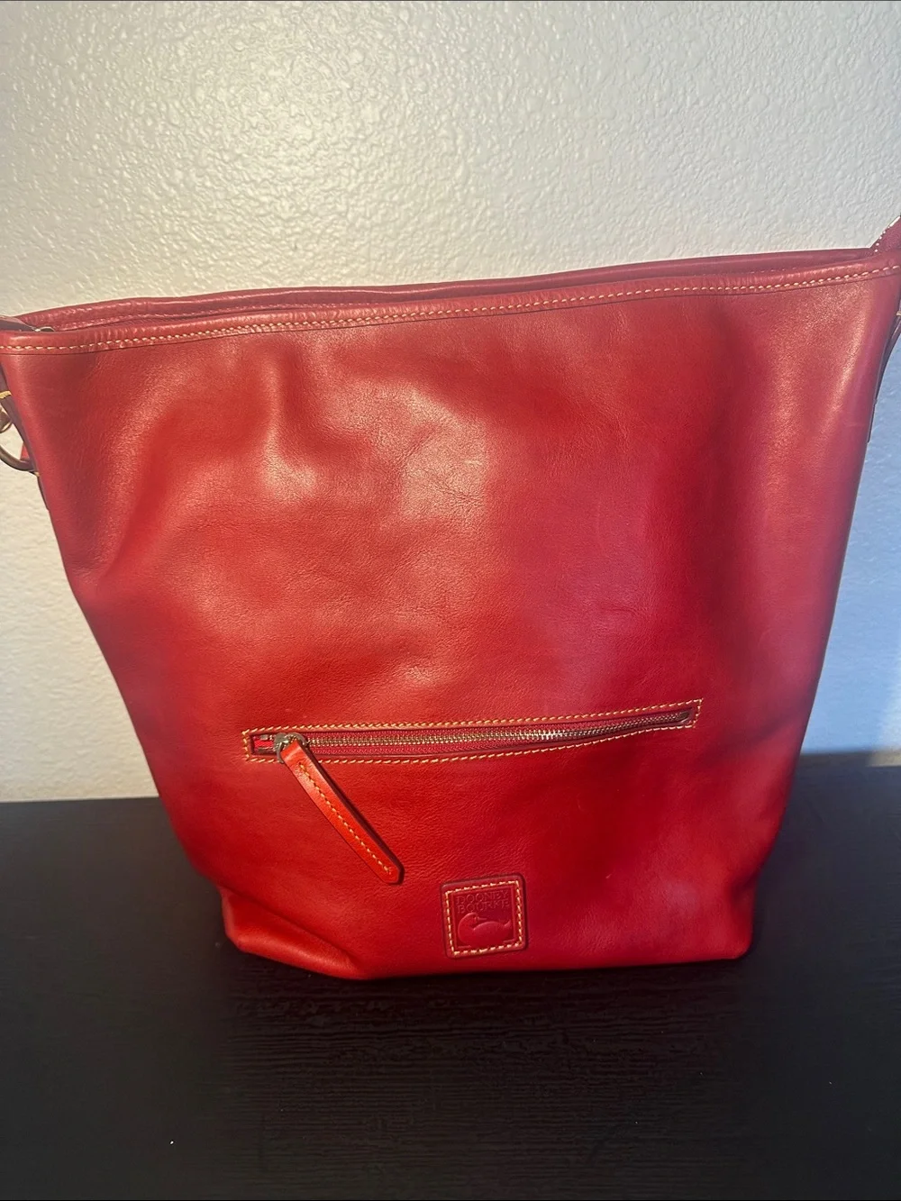Dooney & Bourke Red Leather Hobo Shoulder Bag